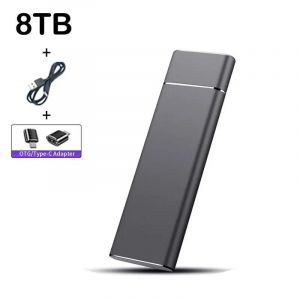 Nouveau disque dur externe 1 to Ssd disque SSD haute vitesse Interface USB3 disque dur Portable disque dur externe pour ordinateur Portable-YZ Noir-8TB - Neuf
