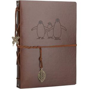 MAA-Album Photos Scrapbooking, Vintage Traditionnel Scrapbook Pages Noires Mariage Livre photo en Cuir, DIY Adhesif Souvenir Livre Cadeau Original Noël Anniversaire pour Femme Homme,28 x 21cm Mancho - Neuf