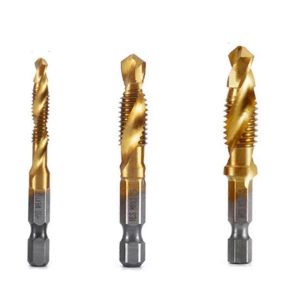 M6 + M8 + M10 Tige hexagonale Titane Platé HSS Filetage Métrique Taraudage Mèches Vis Machine Compound Ta - Neuf