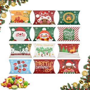 Tianyi-24 Pièces Boite Cadeau Noel, Boîtes À Bonbons Noel, Boite Papier Kraft Thème De Noel, Pour Cadeaux De Noel, Surprises, Bonbons, Bijoux Et Décoration (A) - Neuf