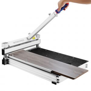 Coupe-Sol Stratifie avec Angle de Precision WORKPRO, Coupe Parquet Largeur de Coupe 340 mm, Profondeur 16 mm, Alliage d'Aluminium, Ideal pour Stratifie, Vinyle, Parquet et Plancher VCT, SPC, LVP, WPC - Neuf