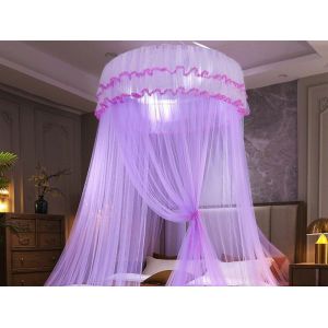 Moustiquaire &Agrave; Baldaquin Violette, Rideau Suspendu Pour Tailles De Lit Universelles - Neuf