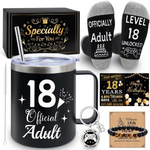 Ulteronixshop-Id&eacute;es cadeaux d'anniversaire pour gar&ccedil;on de 18 ans, paniers cadeaux uniques et amusants pour adolescents gar&ccedil;ons de 18 ans, cadeau de dix-huit ans pour gar&ccedil;ons, fils, petit-fils, neveu, - Neuf