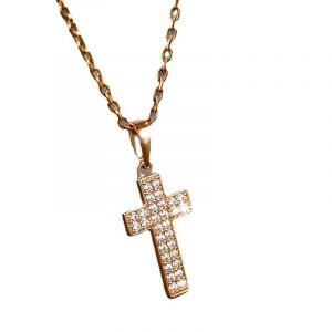 Collier Meilleur Pendentif Argent 925 Croix Zirconium Pour Femmes - Neuf