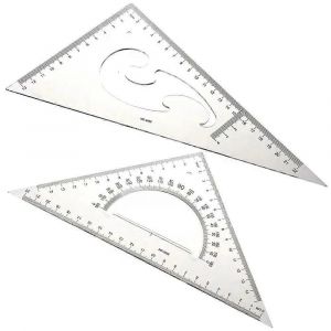 Ensemble de 2pcs 30/60 45 degrés Triangle Rapporteur Règle Outil de dessin - Neuf