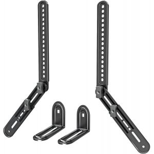 Support De Barre De Son Et Tv Jusqu'&Agrave; 6,8 Kg, R&eacute;glable Sans Outil, Bras D'Extension Amovibles Et Supports En L, Ev5010 - Neuf