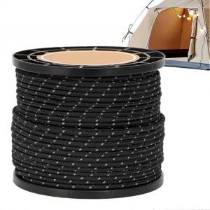 R&eacute;fl&eacute;chissant Camping Corde 164 Ft Utilitaire Cordon De 4 Mm D'&eacute;paisseur, Utilisation Ext&eacute;rieure &Agrave; La Corde De La Visibilit&eacute; Pour Tente B&acirc;che - Neuf