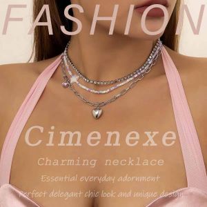 Boh&egrave;me Amour Coeur Pendentif Collier Ras Du Cou Or Triple Coeur Collier Ras Du Cou Minuscule 3 Coeur Clavicule Collier Minimaliste Cha&icirc;ne Collier Bijoux Pour Femmes Et Filles Cadeaux - Neuf