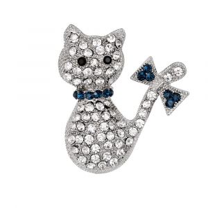 Broche En Alliage Avec Strass Pour Femme, Jolie Et Tendance, Motif Chat Et Animal - Neuf