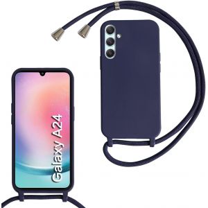 Kal-Coquepoursamsunggalaxya245g/A244gaveccordondecollier,Coqueaveccordonétuisiliconetpuhousse,Collierréglabletéléphoneportablelanyardcasesamsunggalaxya245g/A244g,Bleu - Neuf