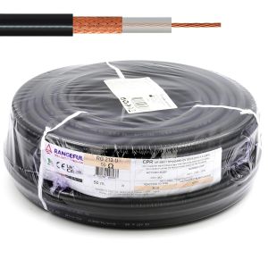 MEVRONISSHOP-RG213 50m C&acirc;ble coaxial &iquest; antenne extension RF 50 Ohm &agrave; Faible Perte &iquest; RG213U compatible avec SMA BNC TNC PL259 Type N &iquest; pour WiFi Routeur 4G 5G CB Radio VHF UHF &iquest; Fabriqu&eacute; en Italie - Neuf