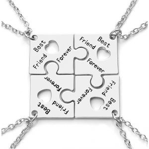 Ensemble De 4 Colliers D'amitié Pour Femmes, Pendentif Puzzle, Collier Pour S?urs Et Amies - Neuf