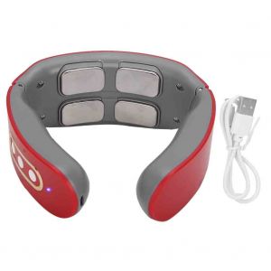 Masseur de cou sans fil, 9 vitesses reglables, electrique, pour les vertebres cervicales, charge rouge, chauffage - Neuf