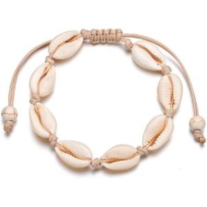 Kalsw-3 Pièces Bracelet Coquillage Bracelets De Cheville,Bracelet De Corde De Style Hawaïen Bracelet De Coquillage Naturel,Réglable Bracelet En Coquillage Bracelet Unisexe Pour Femmes Et Filles - Neuf