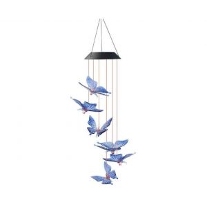 Lampe Solaire Carillon &Eacute;olien Papillon L13 Avec Led &Agrave; Changement De Couleur Pour D&eacute;coration De Jardin Ext&eacute;rieur - Neuf