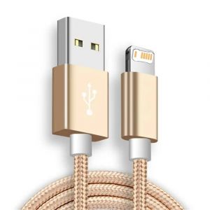 Câble Usb De Charge Rapide, 1M 1.5M 2M 3M, Pour Iphone 11 12 13 Mini 14 Pro Max 6S 7 8 Plus Se, Câbles De Données De Charge Rapide Tressés En Nylon.Gold.1,5M - Neuf