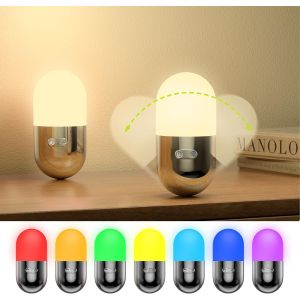 Veilleuse Rvb Multicolore-Lampe De Chevet Portable Alimentée Par Piles Usb-10 Modes De Changement De Couleur-Lampe De Table Pour Chambre D'enfant Et Chambre De Bébé,Chambre À Coucher - Neuf