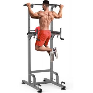 Mevronisshop-Chaise Romaine Musculation Power Tower Barre Traction Dips Entra&icirc;nement Fitness Multifonction Domicile Pull Ups - Neuf