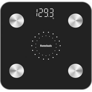Homebuds Balance Pese Personne, Balance Connect&eacute;e Bluetooth P&egrave;se Personne Imp&eacute;dancem&egrave;tre Depuis 2001, Balance Impedancemetre Avec Bmi/Graisse Corporelle/Masse Osseuse/Bmr/Muscle/Eau, 180kg, Noir - Neuf