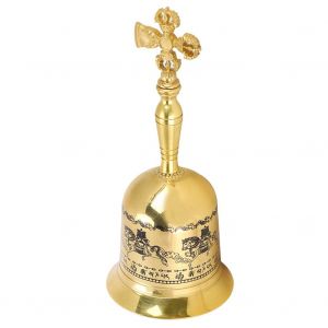 Cloche a main bouddhiste en laiton de 15 cm, instrument de geomancie, Feng Shui, religieux, taoiste, talisman, porte-bonheur, decoration de la maison - Neuf