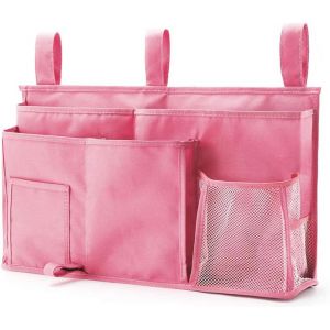 Bolsa De Almacenamiento Para Literas (Rosa), Organizador Colgante Para Cama, 8 Bolsillos, Para Dormitorios Universitarios, Camas De Hospital Y Barandillas De Cuna, Tela Oxford 600d - Neuf