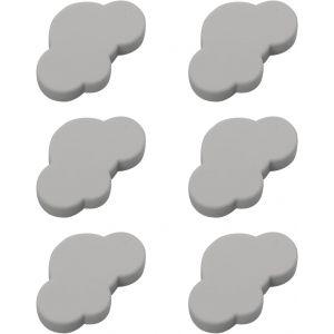 Eryi-Lot De 6 Boutons De Tiroir En Forme De Nuage, Boutons De Meuble Enfant, Boutons En Caoutchouc Pour Filles Garçons, Pour Poignée D'armoire, Tiroirs, Chambre D'enfant (Gris) - Neuf