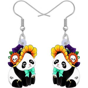 Kal-Boucles D'oreilles Panda Acrylique Pendantes Bijoux Fantaisie Panda Cadeaux Pour Femmes Filles Charms - Neuf