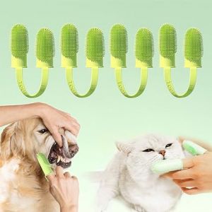 (4pcs-Jaune)Chien Brosse À Dents 4 Pièce Doigt Brosse À Dents Animal De Compagnie Dents Set De Nettoyage Poils Doux Facile De Soins Dentaires Brosse À Dents Adaptée Pour Les Gros Chiens - Neuf