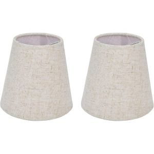 2 Pièces Abat-Jour En Tissu,9 X 13 X 14 Cm Adapté Aux Ampoules E14,Accessoires D'éclairage De Lustre De Chevet,D'abat-Jour Mural De Style Nordique Pour La Décoration De La Maison (Beige Foncé) - Neuf