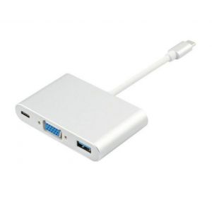 Adaptateur multiport USB 3.0 de type C vers VGA avec chargement et transfert de donn&eacute;es - Neuf