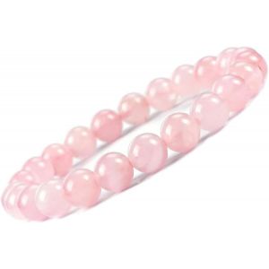 Eryi-Bracelet Pierre Perles Véritable De 8 Mm Aa + Fleur De Vie Et Un Pochon Cadeau Offert. Un Véritable Bijoux Naturelle - Idée Cadeau De Noel Originale Lithotherapie - Neuf
