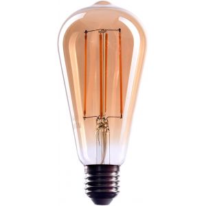 Kal-1x Ampoule Led E27 Edison Tube - Douille E27 ¿ Ampoule Led Gradable - 4w, Blanc Chaud, 230v, El10 ¿ Ampoule E27 Vintage/Ampoule À Filament Rétro - Classe Énergétique A+ - Neuf
