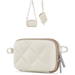 Sac Appareil Photo Petit,Sac Appareil Photo Numérique,avec 2 Possibilités de Transport pour Canon PowerShot/GoPro/Kodak Pixpro,Beige - Neuf