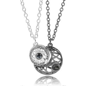 Nouveau Produit,Couples Assorti Collier Projection Magn&eacute;tique Pendentif Collier Je T'aime Cadeaux - Neuf