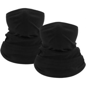 Maas-Lot De 2 Cache-Cou D'hiver Unisexes En Polaire Coupe-Vent Avec Doublure Épaisse Et Douce Pour L'hiver, Masque Thermique Élastique Pour Le Ski, Le Cyclisme, Les Sports De Plein Air. - Neuf