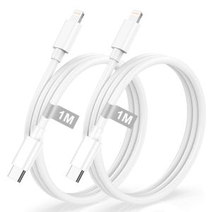 THEF-Câble USB C vers Lightning 1M/Lot de 2[Certifié Apple MFi], Câble iPhone USB C Cable Lightning USBC Charge Rapide Cable Chargeur iPhone USBC Cordon Fil pour iPhone 14 13 12 11 Pro Max/Mini/XS/8/ - Neuf