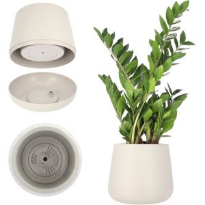 Eryi-Pot De Fleurs En Plastique Ø 13-23 Cm 4 Couleurs Ovale Avec Dessous De Verre Inclus Dans Le Kit, Pot A Fleurs - Neuf