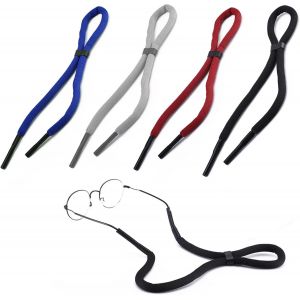 Fdjhy-Lot De 4 Cordons À Lunettes Elastic Cordon Lunettes De Sport Crochets Antidérapant De Lunettes Silicone Polyester Gris Noir Orange Bleu Pour Le Soleil Sportif Des Enfants Sangle Lunettes - Neuf