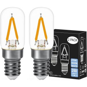 Kalsw-Ampoule Led E14 Pour Réfrigérateur,Blanc Chaud 2700k,250lm,2w Équivalent À 25w,Réfrigérateur,Frigo,Lampe De Sel,Lustre Cristal,Lampes De,Machine A Coudre,Nuit,Ampoule Hotte,Non Dimable - Neuf