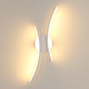 Applique Murale Intérieure LED,20W 2250LM Blanc Lampe Murale LED Chambre Créativité,44.5CM Luminaire Mural Moderne en Aluminium pour Salon Cuisine Couloir Escalier,Blanc Chaud 3000K - Neuf