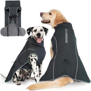 Jgd-Manteau Chien Imperm&eacute;able Chauds Veste Pour Chien Doubl&eacute; Polaire Manteaux Imperm&eacute;ables Pour Chiens R&eacute;fl&eacute;chissant Avec Fermeture &Eacute;clair R&eacute;glable Manteaux D'hiver Pour Petit Moyen Grand Chiens - Neuf