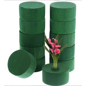 MEVRONISSHOP-12pcs Cylindre en Mousse Florale, 8cm Mousse Florale Humide & S&egrave;che pour Fleurs Fra&icirc;ches & Artificielles, &Eacute;ponge Florale pour Artisanat DIY Mariage D&eacute;coration de F&ecirc;te (Vert) - Neuf