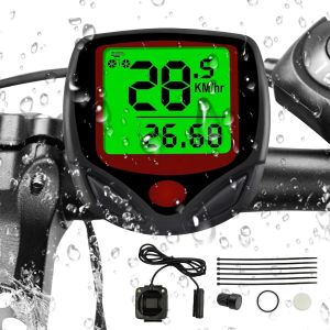 Kal-Compteur De Vélo, Compteur De Vitesse De Vélo 19 Fonctions Avec Écran Lcd Rétroéclairé, Vitesse Et Odomètre De Route Ip54 Étanche Avec De Grandes Touches, Kilométrique De Vitesse - Neuf