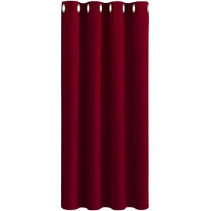 CAUC-Rideau Rouge Occultant Thermique Isolant Anti Chaleur Froid Décoration Noel avec Oeillets Bloque Fenetre pour Chambre, Largeur 132 x Hauteur 158cm, Lot de 1, Rouge Foncé - Neuf