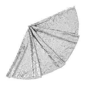 Jupe de sapin de No&euml;l 36 pouces, tapis scintillant argent&eacute; &agrave; paillettes pour d&eacute;corations de f&ecirc;tes - Neuf