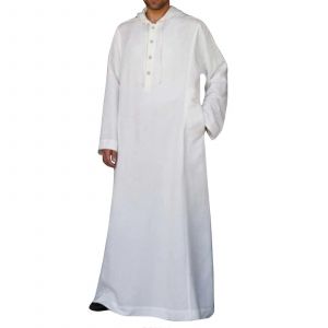 Robe Musulmane Pour Homme, Robe Maxi Islamique, Caftan, Abaya, Ample, Manches Longues, Caftan Blanc, Taille Y1 - Neuf