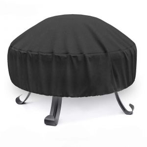 Housse De Protection Ronde Pour Brasero, Impermeable, Protection Solaire, Noire (122x45cm) - Neuf