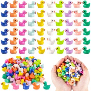 KALANKA-120PCS Mini Canard,12 Couleur Petit Canard a Cacher,Petit Canard en Résine,Miniatures Figurines de Canard pour Aquarium Paysage de Jardin Ornement (Normal) - Neuf