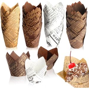 Jexnovashop-200 Pcs Caissettes Cupcakes, Caissette Muffins Papiers, Caissettes &Agrave; Muffins Cuisson, Moule Tasses De Cuisson Papier, Emballages Tasses De Papier Pour Cupcakes Mariage Anniversaire F&ecirc;te(4 - Neuf