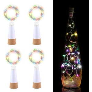 KAL-Lot De 4 Lumières Led Pour Bouteille - Rechargeable Par Usb - 2 M - 20 Led - Ciel Étoilé - Pour Bricolage, Noël, Halloween, Fête, Mariage, Anniversaire - Multicolore - Neuf